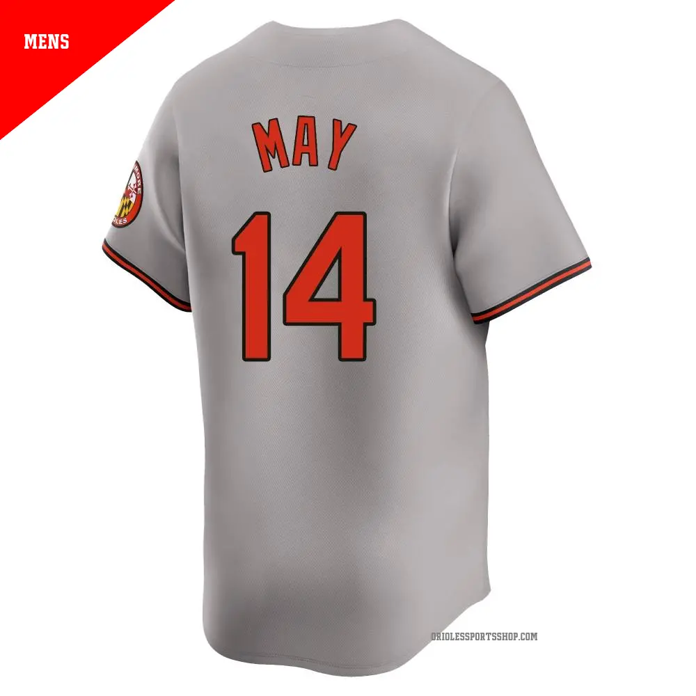 Men's #14 Lee May Baltimore Orioles Gray Limited Road Jersey