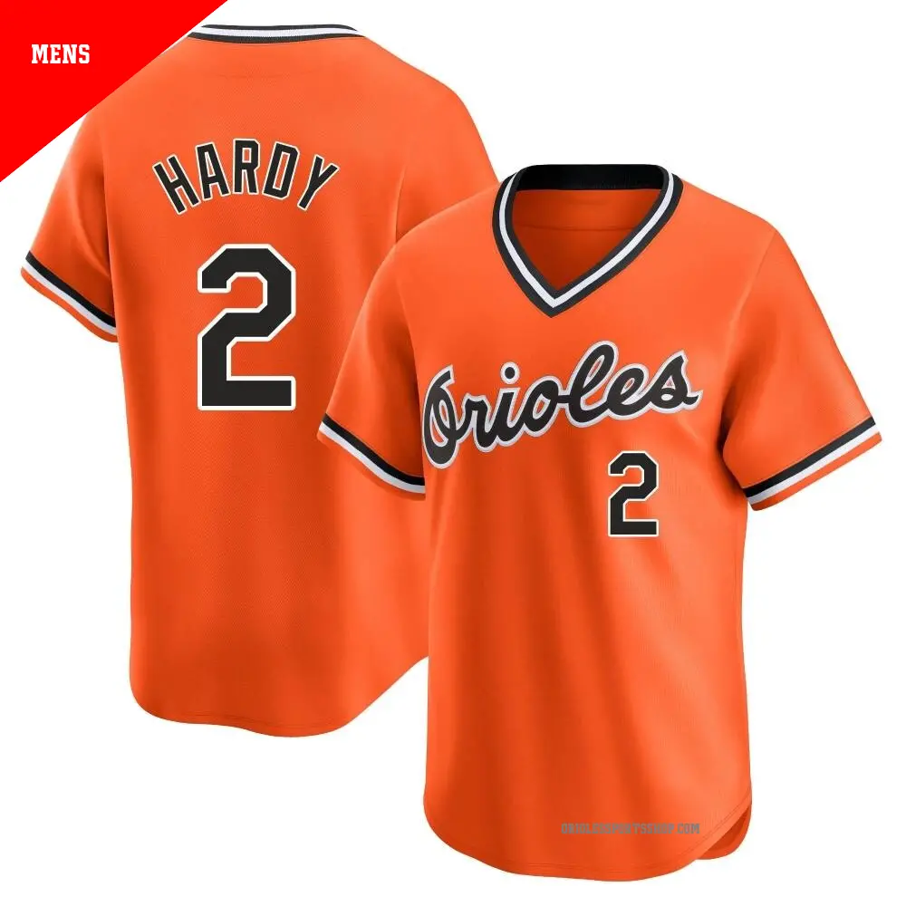 Men s 2 J.J. Hardy Baltimore Orioles Orange Limited Cooperstown Collection Jersey