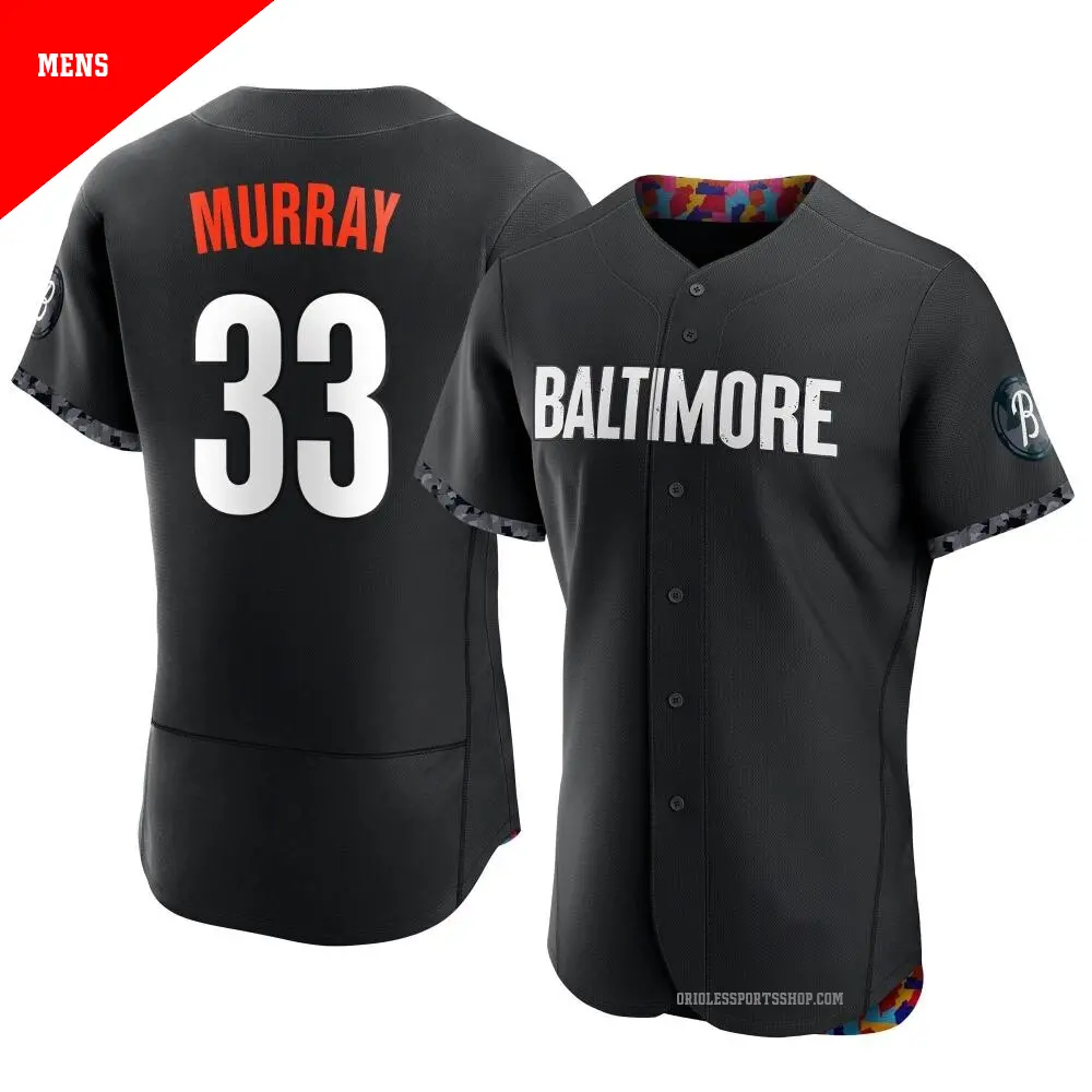 Men's ＃33 Eddie Murray Baltimore Orioles Black Authentic 2023 City Connect Jersey