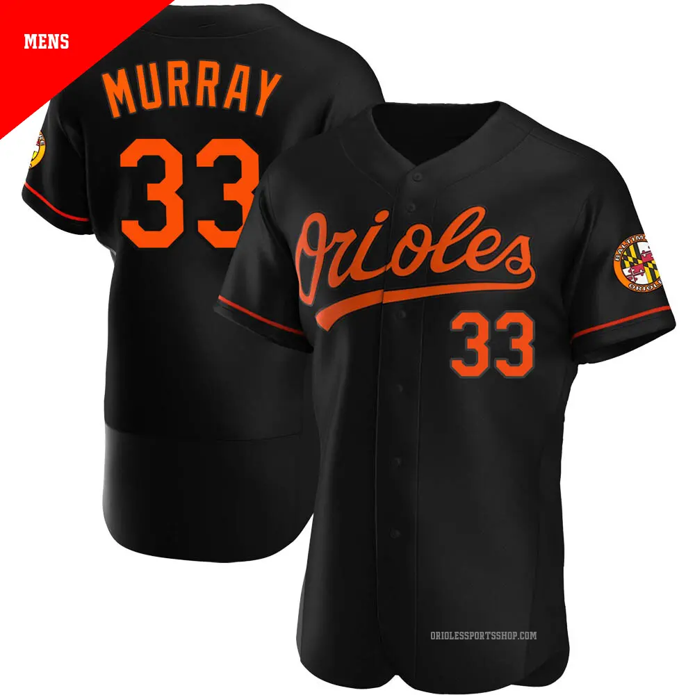 Men's ＃33 Eddie Murray Baltimore Orioles Black Authentic Alternate Jersey