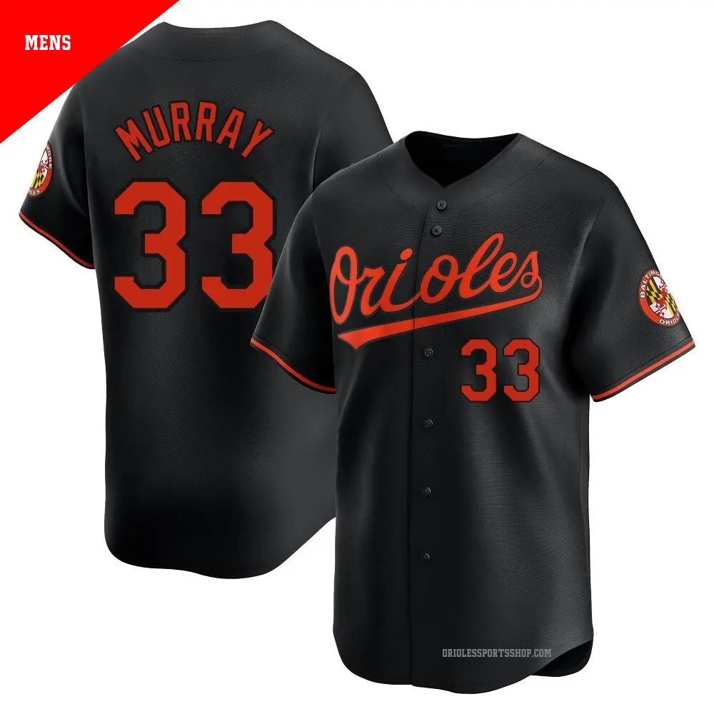 Men's ＃33 Eddie Murray Baltimore Orioles Black Limited Alternate Jersey