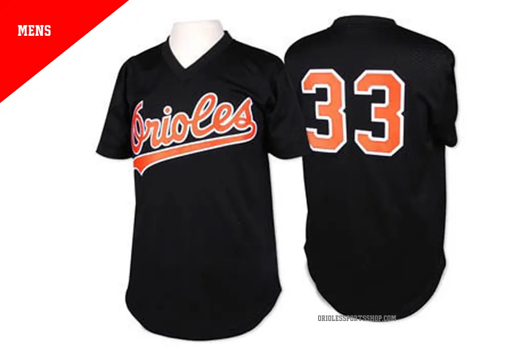 Men's ＃33 Eddie Murray Baltimore Orioles Black Replica Throwback Jersey