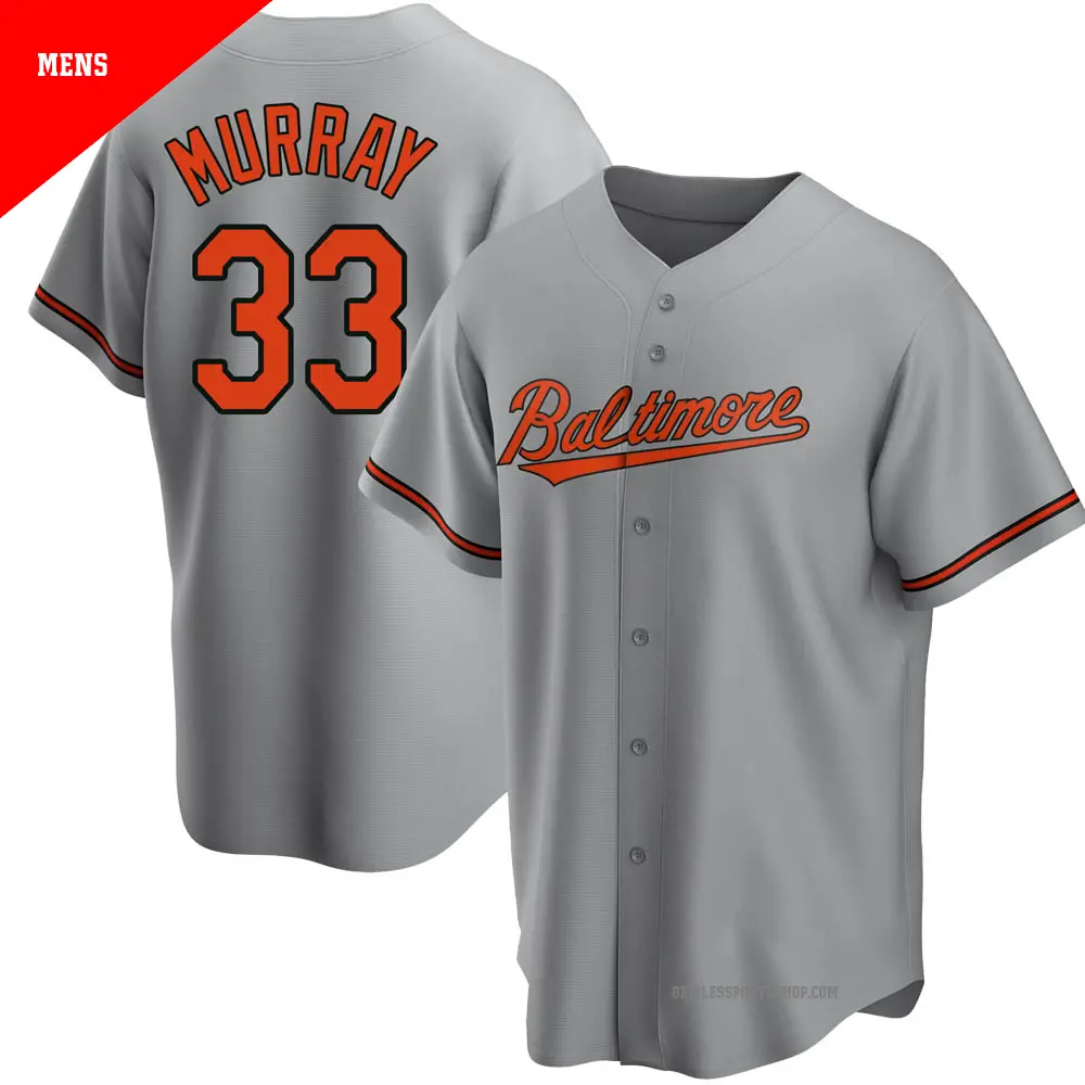 Men's ＃33 Eddie Murray Baltimore Orioles Gray Replica Road Jersey