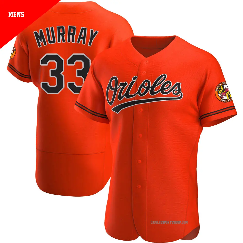 Men's ＃33 Eddie Murray Baltimore Orioles Orange Authentic Alternate Jersey