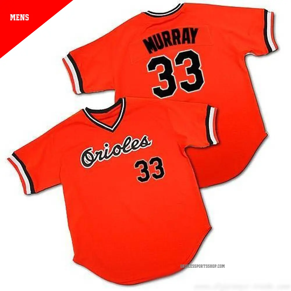 Men's ＃33 Eddie Murray Baltimore Orioles Orange Authentic Throwback Jersey