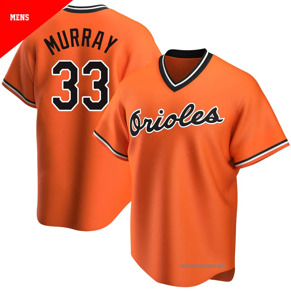 Men's ＃33 Eddie Murray Baltimore Orioles Orange Replica Alternate Cooperstown Collection Jersey