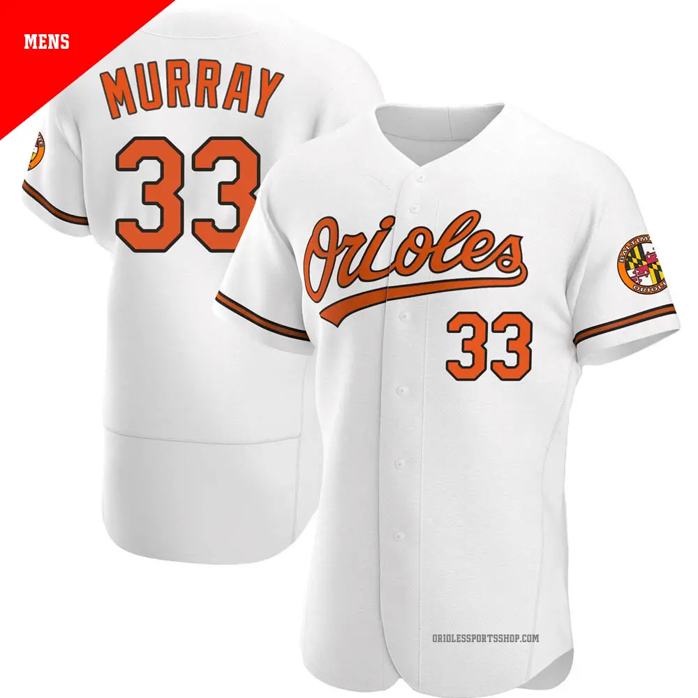 Men's ＃33 Eddie Murray Baltimore Orioles White Authentic Home Jersey