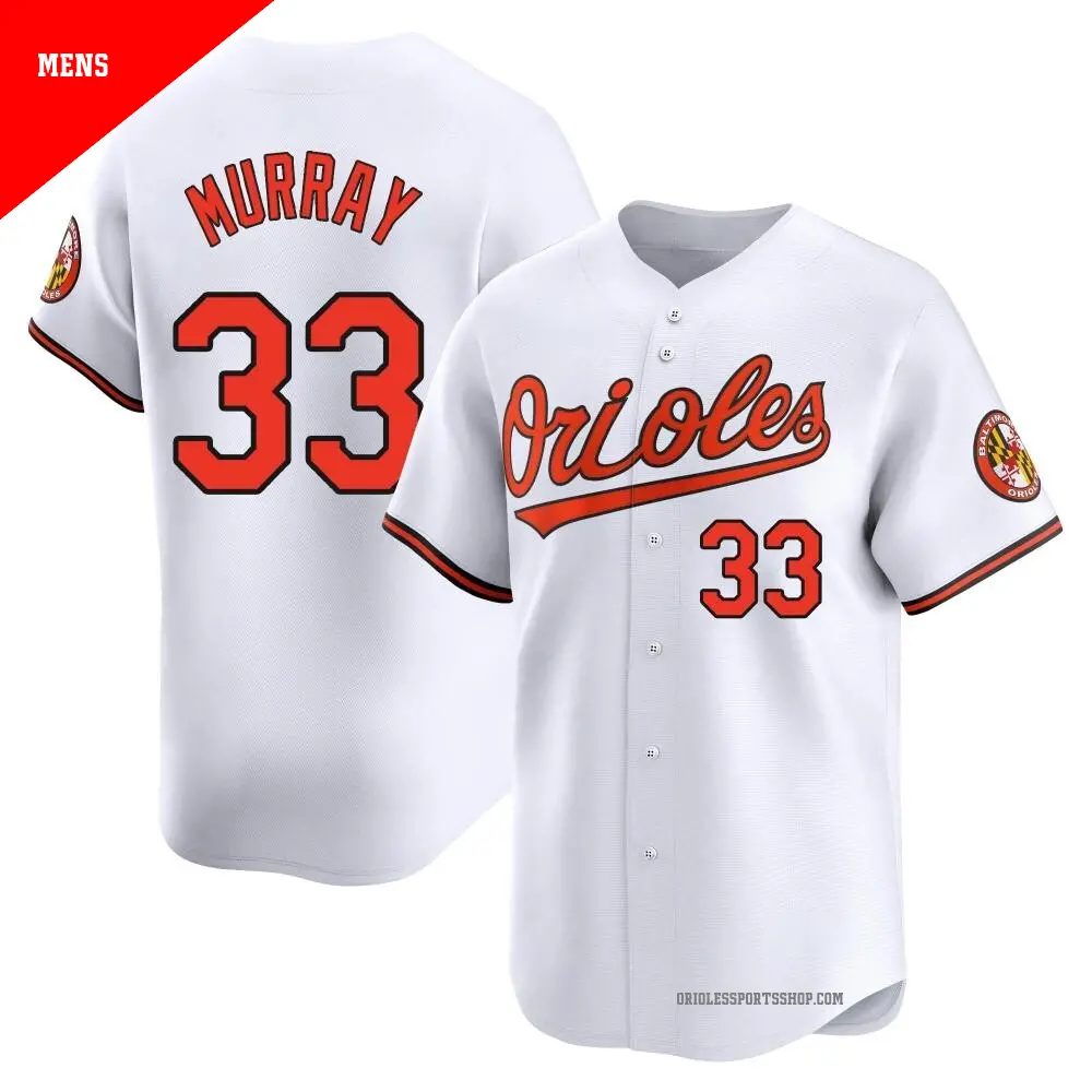 Men's ＃33 Eddie Murray Baltimore Orioles White Limited Home Jersey