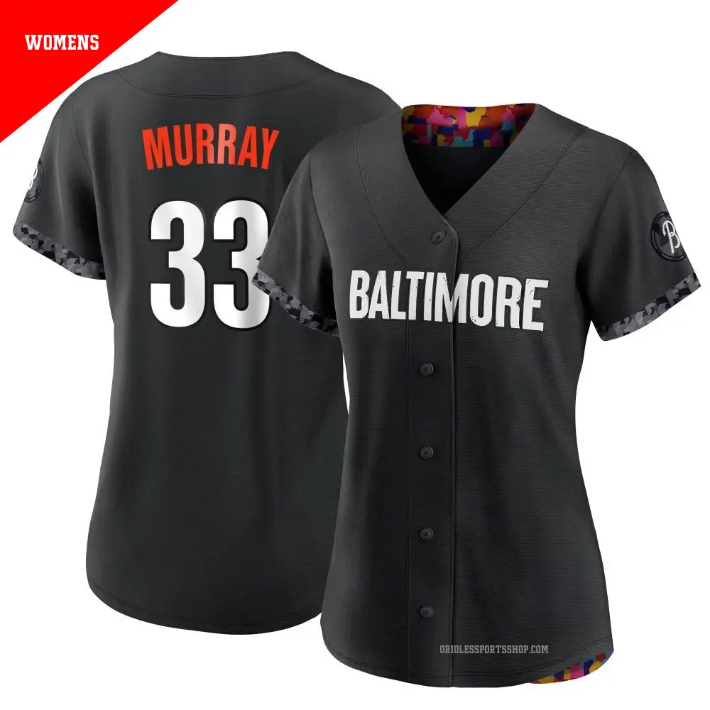 Women's ＃33 Eddie Murray Baltimore Orioles Black Authentic 2023 City Connect Jersey