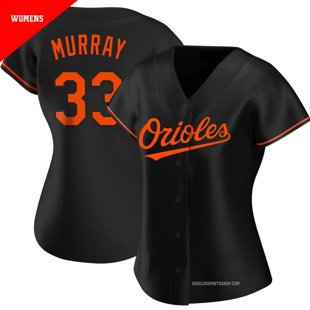 Women's ＃33 Eddie Murray Baltimore Orioles Black Authentic Alternate Jersey