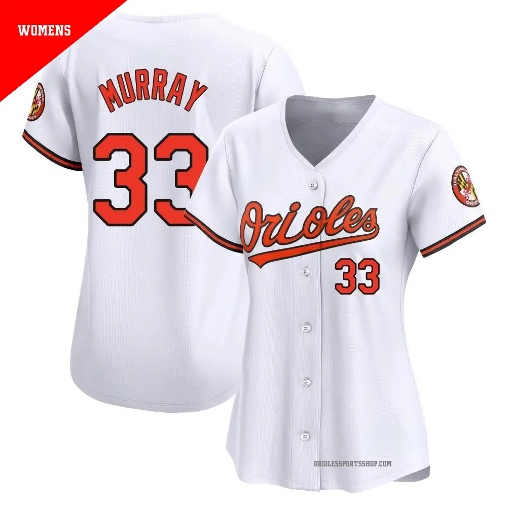 Women's ＃33 Eddie Murray Baltimore Orioles White Limited Home Jersey