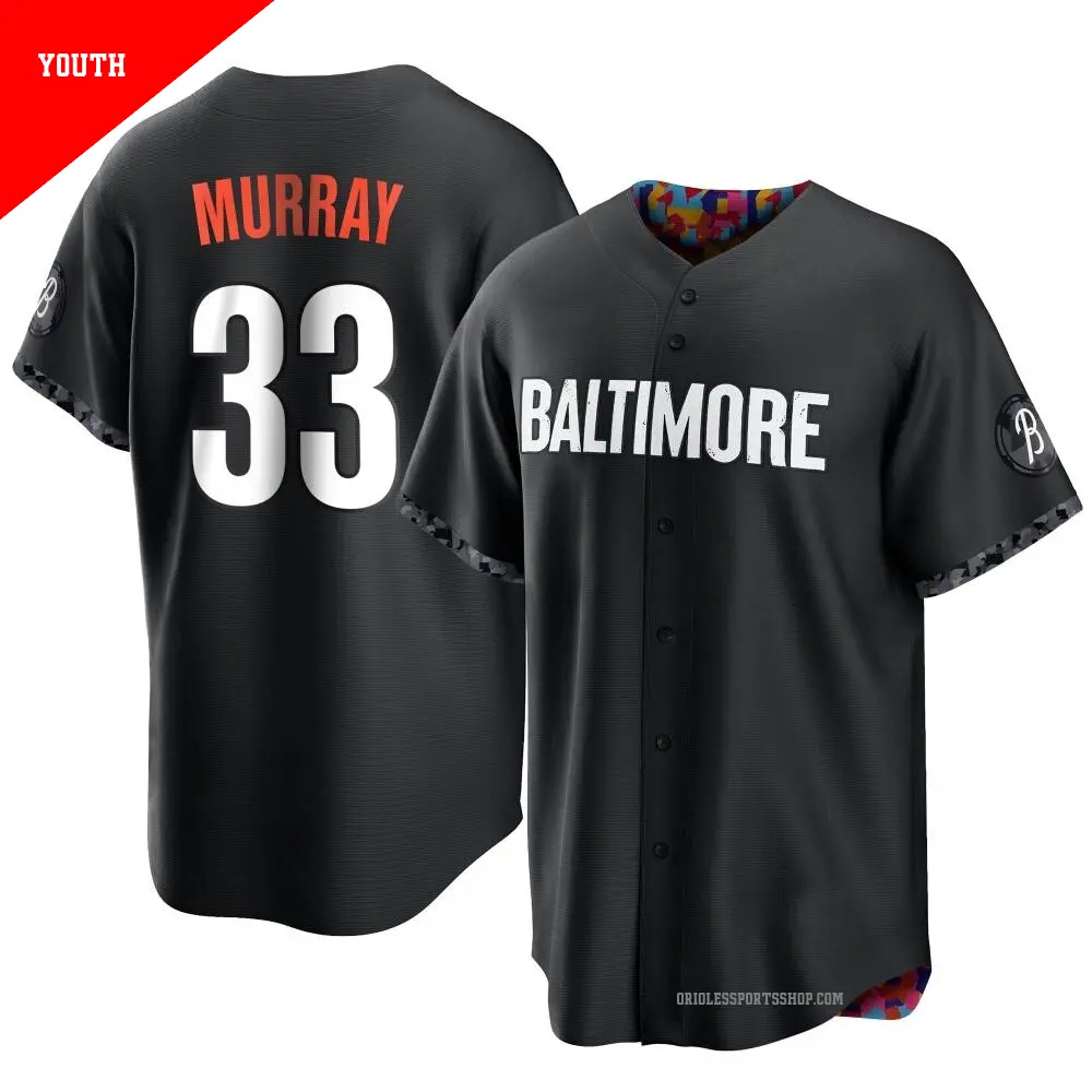 Youth ＃33 Eddie Murray Baltimore Orioles Black Replica 2023 City Connect Jersey